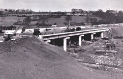 Britain's first motorway, the Preston Bypass under construction, 1958