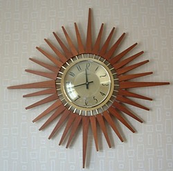 Retro sunburst clock, 1970s