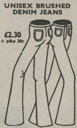 Unisex brushed demin jeans, 1972