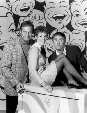 Dan Rowan, Dick Martin, and Judy Carne in Rowan and Martin's Laugh-In, 1967. Rowan and Martin's Laugh-In was the most-watched
TV show in the last two years of the 1960s. Dan Rowan, Dick Martin, and Judy Carne in Rowan and Martin's Laugh-In, 1967. Rowan and Martin's Laugh-In was the most-watched
TV show in the last two years of the 1960s.