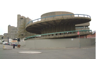 Spiral entrance to carpark