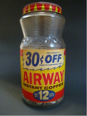 Airway instant coffee jar from the 1960s