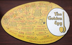 Golden Egg menu, 1960s