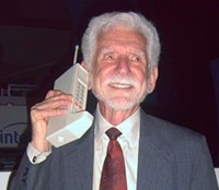 Dr Martin Cooper of Motorola made the first call with a private hand held mobile phone in 1983, Source: Wikipedia Commons, Author: Rico Shen