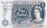 Five pound note, c1963 (image M. Veissed & Co) Five pound note, c1963 (image M. Veissed & Co)