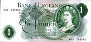 One pound note, c1960 (image M. Veissed & Co) One pound note, c1960 (image M. Veissed & Co)