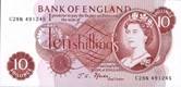 Ten shilling note, 1960s (image M. Veissed & Co) Ten shilling note, 1960s (image M. Veissed & Co)