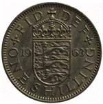 One shilling coin, 1963