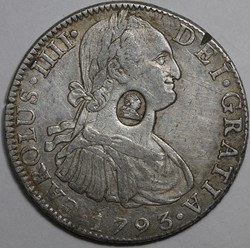 1793 counterstamped dollar obverse 1793 counterstamped dollar obverse