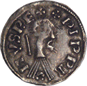 Denier (denarius) of Pepin the Short Denier (denarius) of Pepin the Short