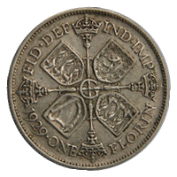 Florin or 2 shilling piece, 1929 Florin or 2 shilling piece, 1929