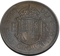 Half crown coin, 1967