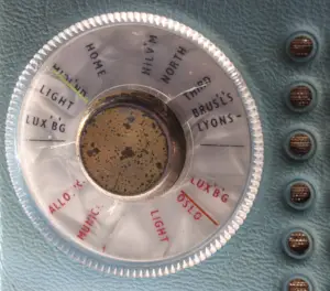 Dial from a McMichael Personal transistor radio c1961 Dial from a McMichael Personal transistor radio c1961