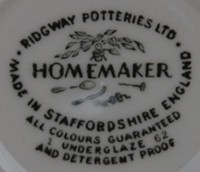 Ridgway Homemaker fourth backstamp Ridgway Homemaker second backstamp
