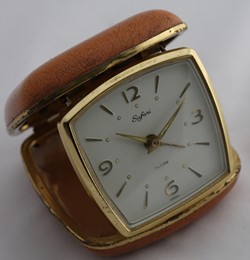 Safari travel alarm clock, 1960s Safari travel alarm clock, 1960s