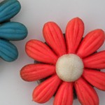 Flower fridge magnets, 1970s