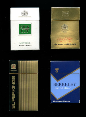 Cigarette packets from the 1980s in the UK Cigarette packets from the 1980s in the UK