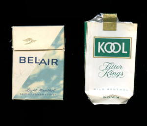 Belair and Kool packets, 1960s Belair and Kool packets, 1960s
