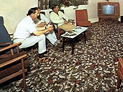 1960s hotel lounge, showing the carpet