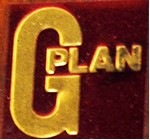 G-Plan red and gold label 1975 to 1985