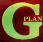 G-Plan red and gold label 1975 to 1985