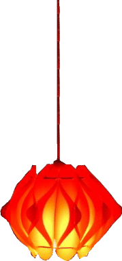 Orange pendant lamp, 1960s