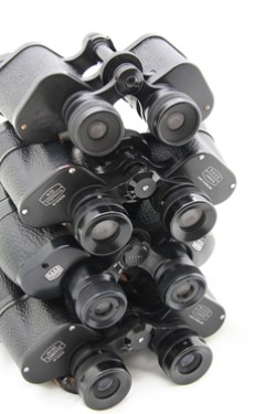 A selection of British binoculars from 1946 to 1975