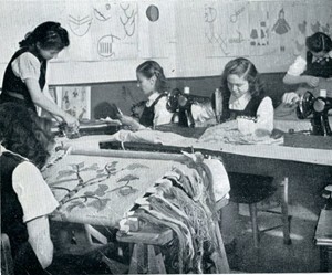 A needlework class at a secondary modern school A needlework class at a secondary modern school