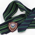 Scarf, tie and blazer badge from Wolverhampton Grammar Technical School c1966