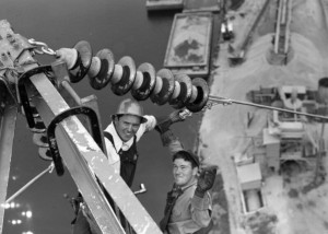 Linemen working for Seattle City Light in 1952