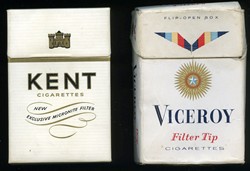 Kent and Viceroy were two early brands of filter cigarettes