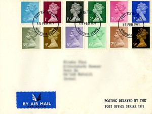 First day cover posted in 1971 First day cover posted in 1971