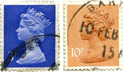 3p stamp 1972 and 10p stamp 1979 3p stamp 1972 and 10p stamp 1979