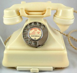 White GPO Telephone 232 King Pyramid, 1950 (image The Telephone Surgery)