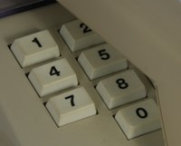 Original Push-button Trimphone keypad showing chunkier keys